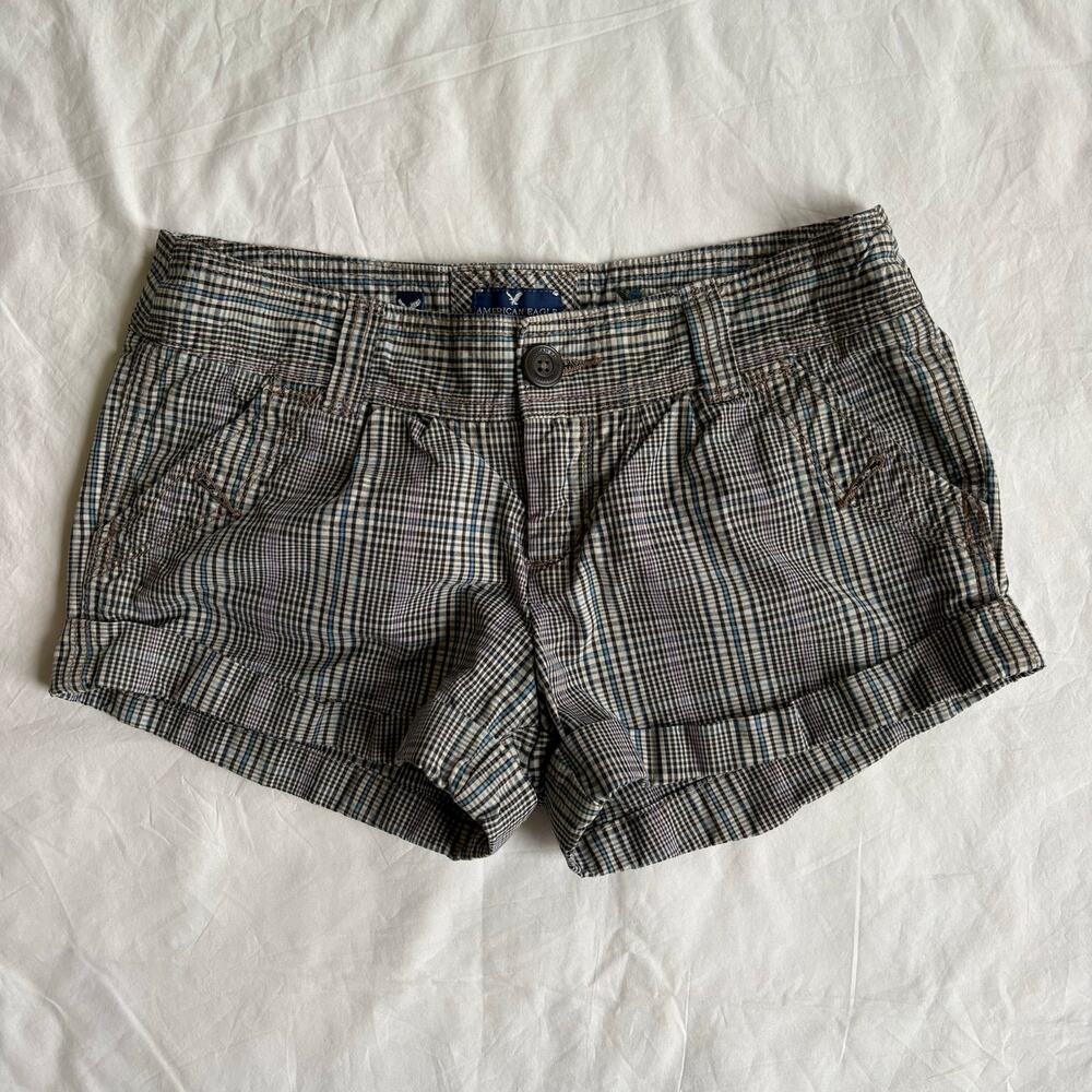 Y2K Low Rise Plaid Shorts American Eagle Cargo - Size 2